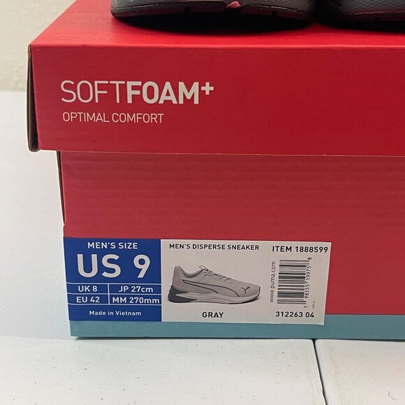 PUMA Men’s Disperse Sneakers Gray SoftFoam+ Training Shoes Size 9 - Picture 10 of 12